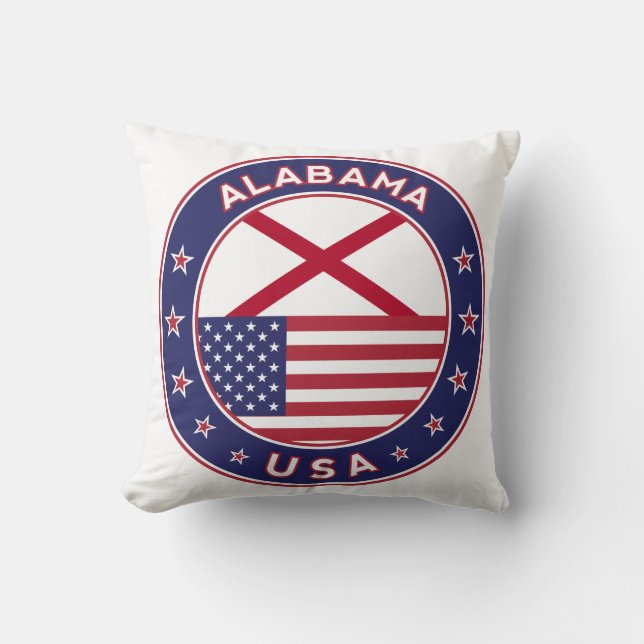 Cojín Decorativo Alabama, Estados Unidos, Alabama (Anverso)