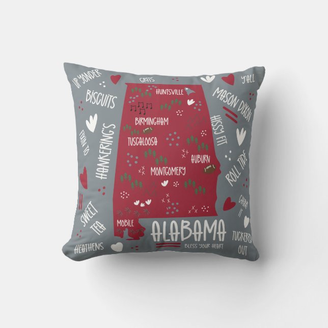 Cojín Decorativo Alabama verbosa (Anverso)