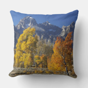 Cojín Decorativo Álamos con la cordillera Teton