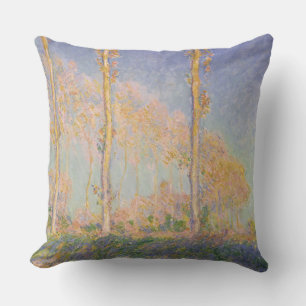 Cojín Decorativo Álamos, paisaje impresionista, Claude Monet