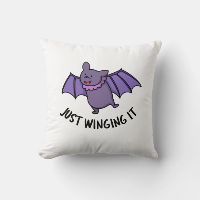 Cojín Decorativo Alargarlo es divertido Bat Pun (Anverso)