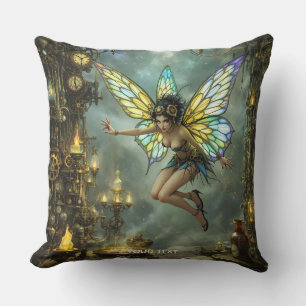 Cojín Decorativo Alas de mariposa de hadas lindas de fantasía