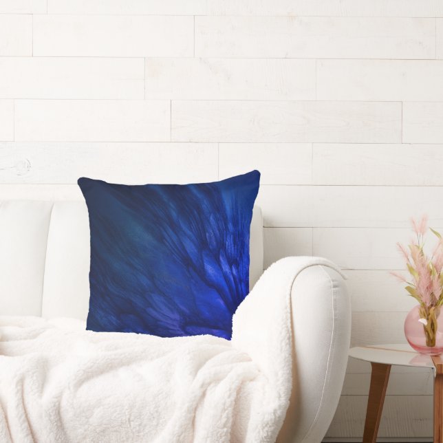 Cojín Decorativo Alas místicas con plumas azules profundas (Sofá)
