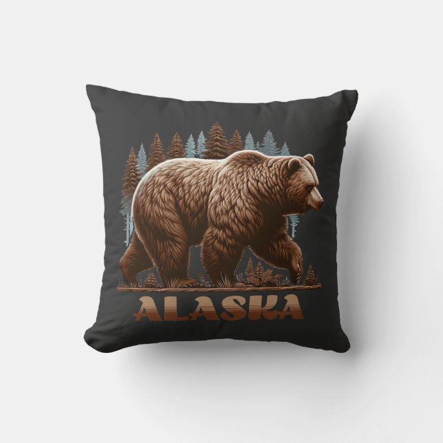 Cojín Decorativo Alaska Grizzly Bear (Anverso)