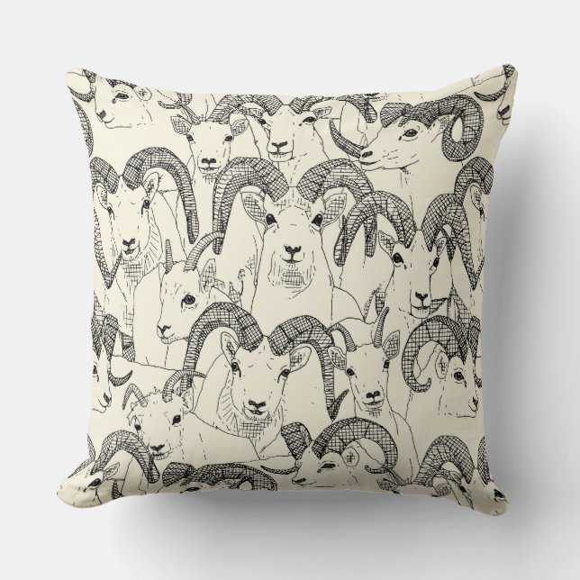 Cojín Decorativo Alaskan Dall oveja perla negra (Anverso)