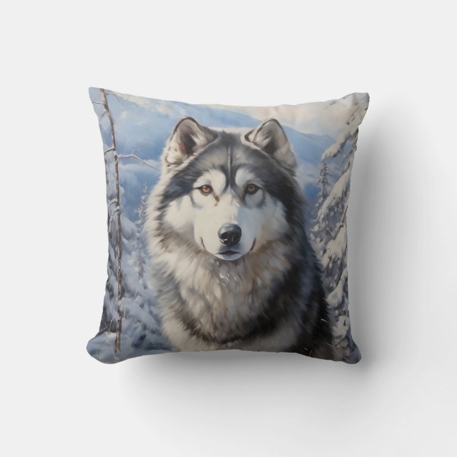 Cojín Decorativo Alaskan Malamute (Anverso)