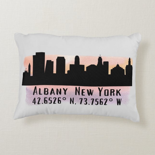 Cojín Decorativo Albany NY City Skyline (Reverso)