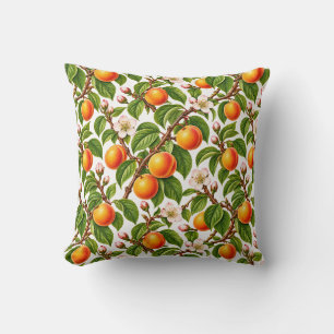 Cojín Decorativo Albaricoques Botánicos y Flores de Primavera