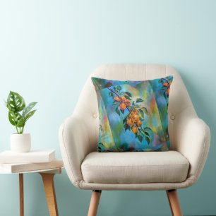 Cojín Decorativo Albaricoques en una Rama de Verano Pintura de Alfr