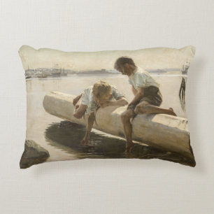 Cojín Decorativo Albert Edelfelt - Dos chicos en un registro