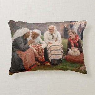 Cojín Decorativo Albert Edelfelt - Mujeres fuera de la iglesia