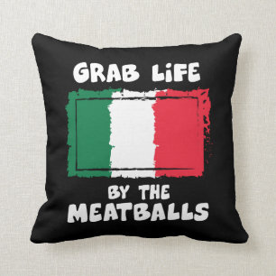 Cojín Decorativo Albóndiga italiana divertida Italia Flag1 de la
