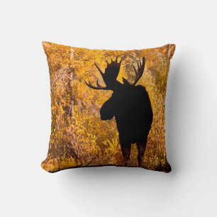 Cojín Decorativo Alce (Alces Alces) Macho en Sauces Dorados 2