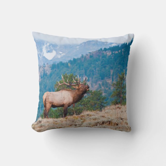 Cojín Decorativo Alce (Cervus Elephus) Toro Bugling (Anverso)