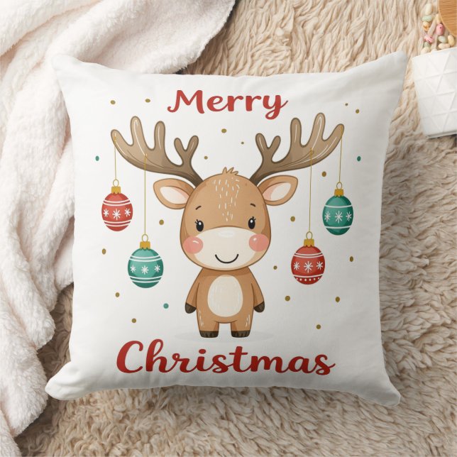 Cojín Decorativo Alce de bombilla de Navidad (Manta)