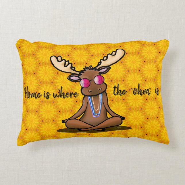 Cojín Decorativo Alce de Meditación Boho (Anverso)