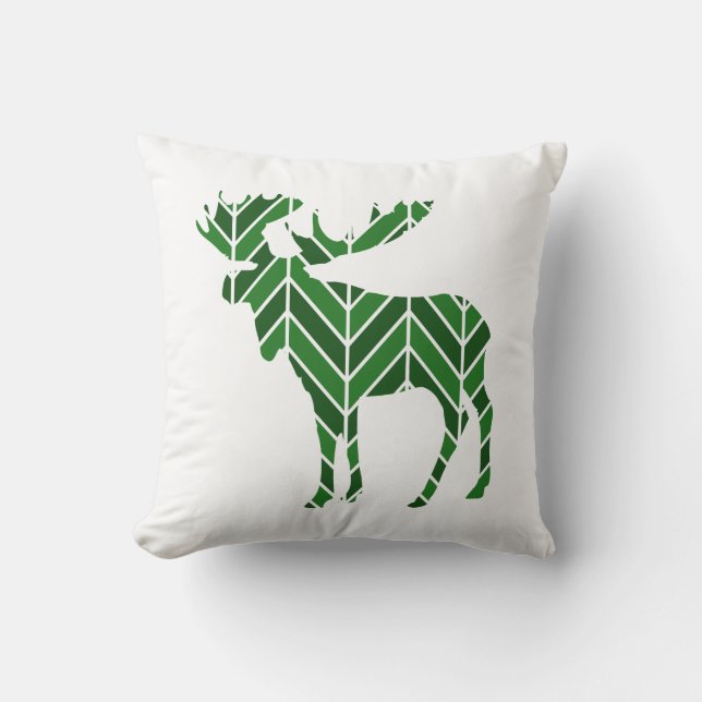 Cojín Decorativo Alces verdes de Chevron (Anverso)