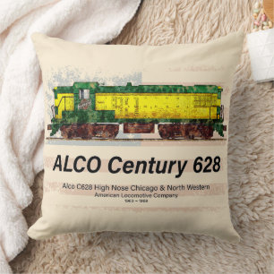 Cojín Decorativo Alco C-628 Locomotora Diesel y bandera estadounide