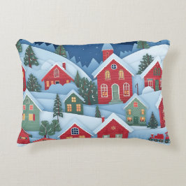 Cojín Decorativo Aldea de Navidades de papel 3D