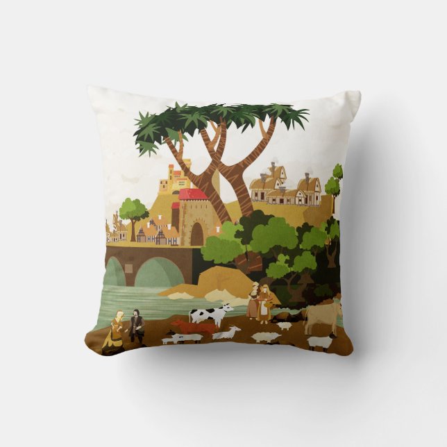 Cojín Decorativo Aldea Medieval (Anverso)