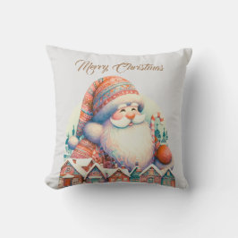 Cojín Decorativo Aldea Retro de Papá Noel