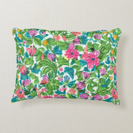 Cojín Decorativo Alegre jardín de verano y florido rosa