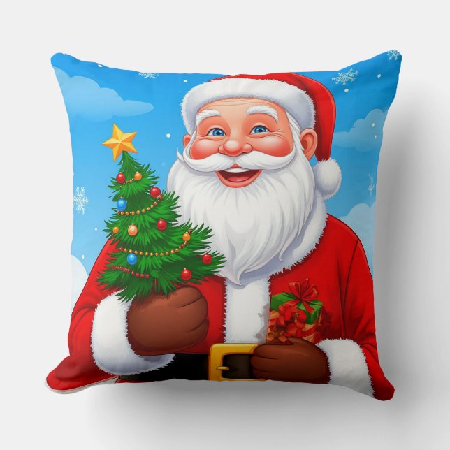 Cojín Decorativo Alegre Papá Noel (Anverso)