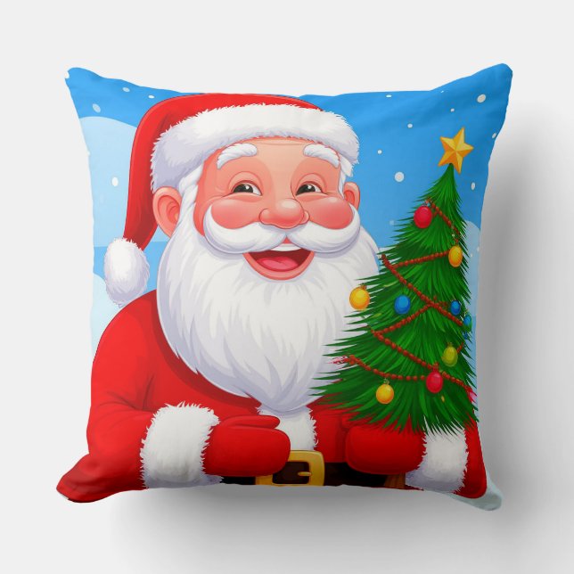 Cojín Decorativo Alegre Papá Noel (Anverso)