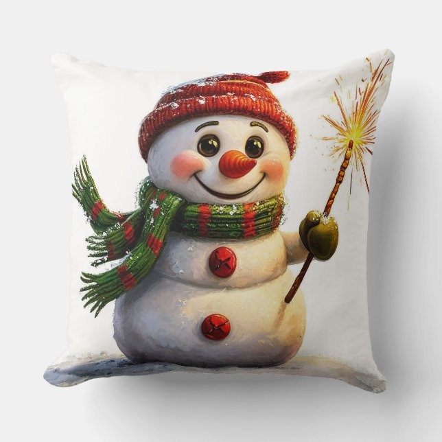 Cojín Decorativo Alegre Snowman (Anverso)