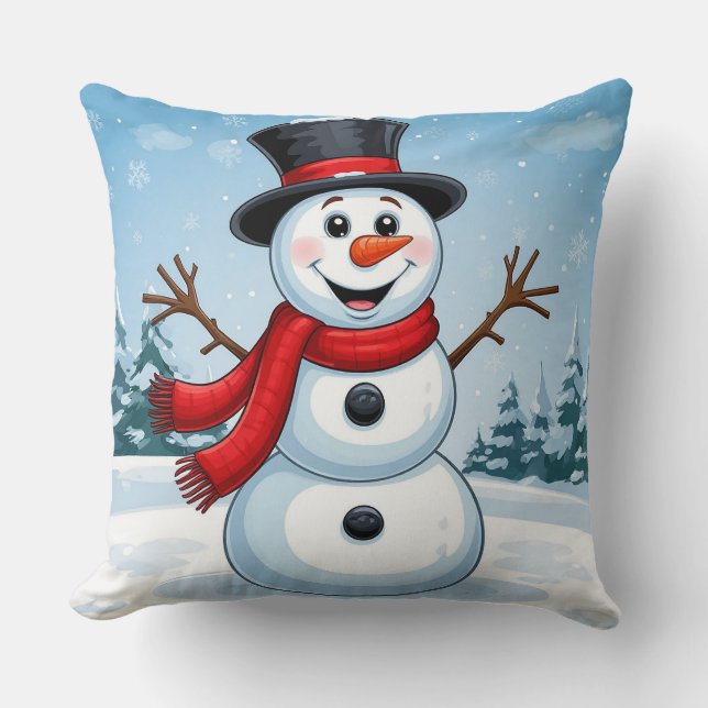 Cojín Decorativo Alegre Snowman (Anverso)