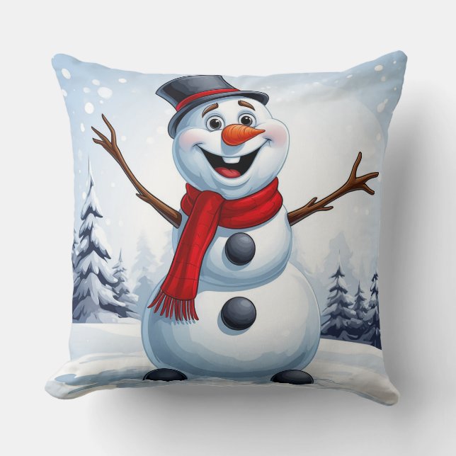 Cojín Decorativo Alegre Snowman (Anverso)
