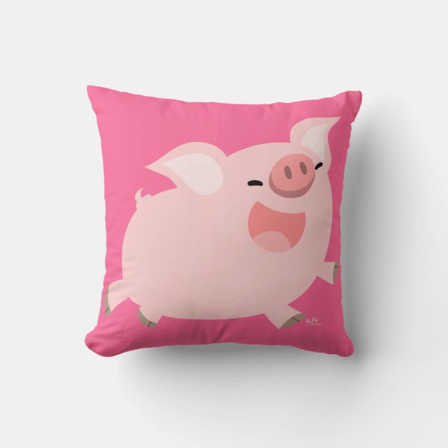 Cojín Decorativo Alegre y alegre Personalizado Pig Pillow (Anverso)