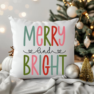 Cojín Decorativo Alegre y Brillante Colores Navideños Decoración