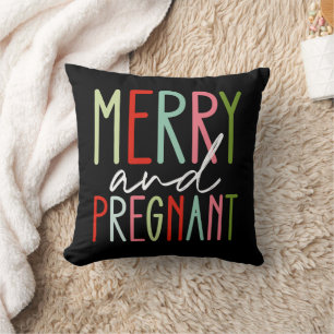 Cojín Decorativo Alegre y Embarazada Embarazo Navidad Mamá