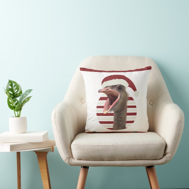 Cojín Decorativo Alegres Navidades De Ostrich Con Santa Hat (Silla)