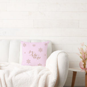Cojín Decorativo Alegría al mundo rosa y oro