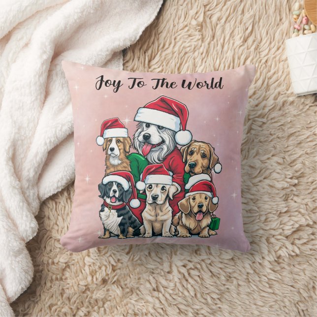Cojín Decorativo Alegría De Santa Dogs A Los Navidades Del Mundo (Manta)