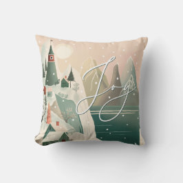 Cojín Decorativo Alegría. Navidades paisaje montañoso de invierno