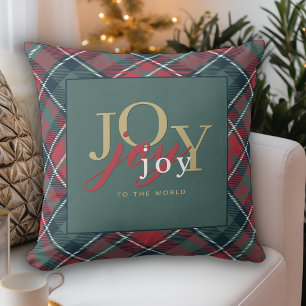 Cojín Decorativo Alegría por la toalla rústica de la tipografía mun