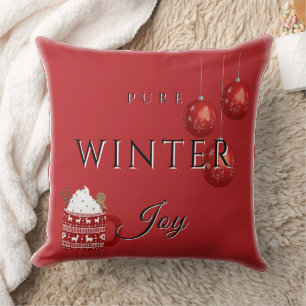 Cojín Decorativo Alegría pura de invierno con cacao y adornos navid