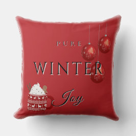 Cojín Decorativo Alegría pura de invierno con cacao y adornos navid
