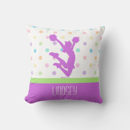 Cojín Decorativo Alegría púrpura en colores pastel/Pom del lunar