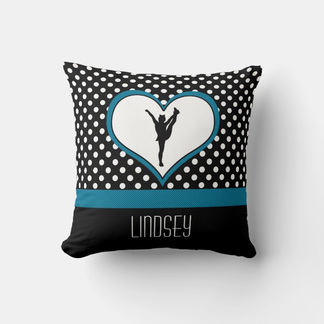 Cojín Decorativo Alegría verde azulada clásica con monograma del (Anverso)