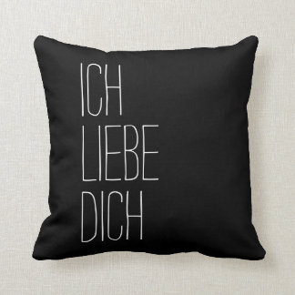 Cojín Decorativo Alemán te amo Ich Liebe Dich Blanco y negro