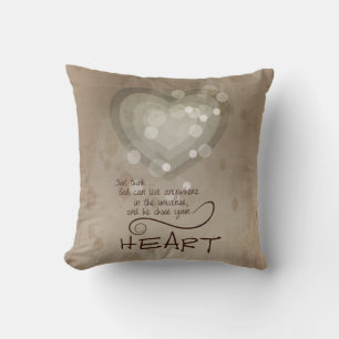 Cojín Decorativo Alentamiento religioso cardíaco, Grunge