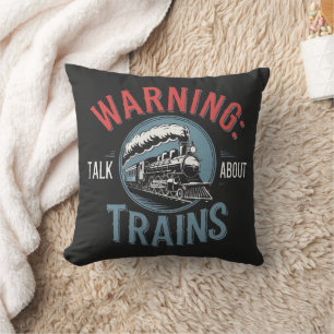 Cojín Decorativo Alerta de entusiasta de trenes