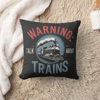 Cojín Decorativo Alerta de entusiasta de trenes