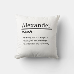Cojín Decorativo Alexander, definición de nombre personalizado del 