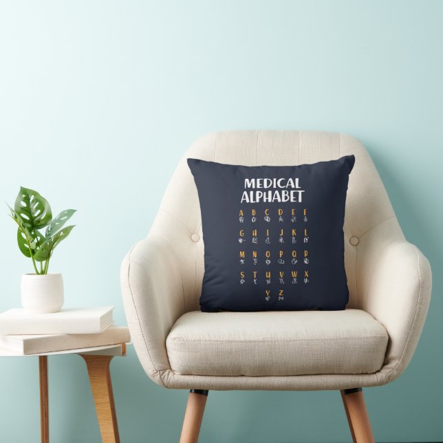 Cojín Decorativo Alfabeto Médico (Silla)
