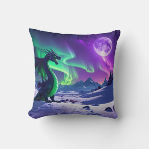 Cojín Decorativo Alfombra mágica del Dragón Aurora – Fantasía de la